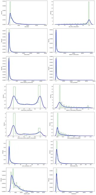 Distribution plots of customer attributes