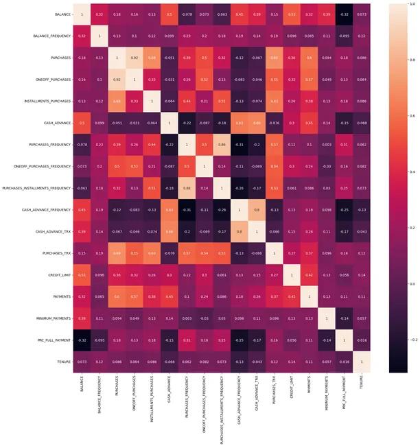 Heatmap showing correlations between features